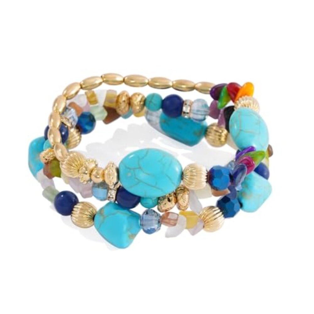 Layered Bracelets – Crystal Beads, Natural Hematite